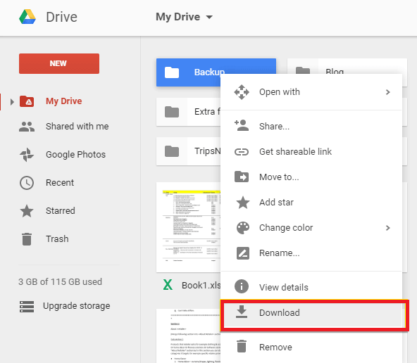 google drive download