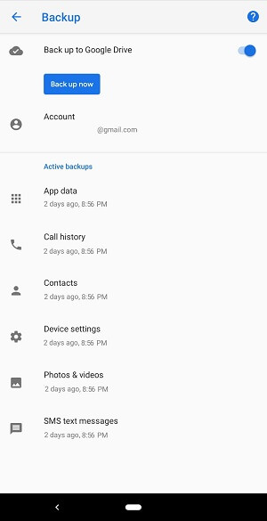 Google drive text messages