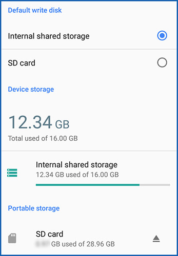 Internal storage