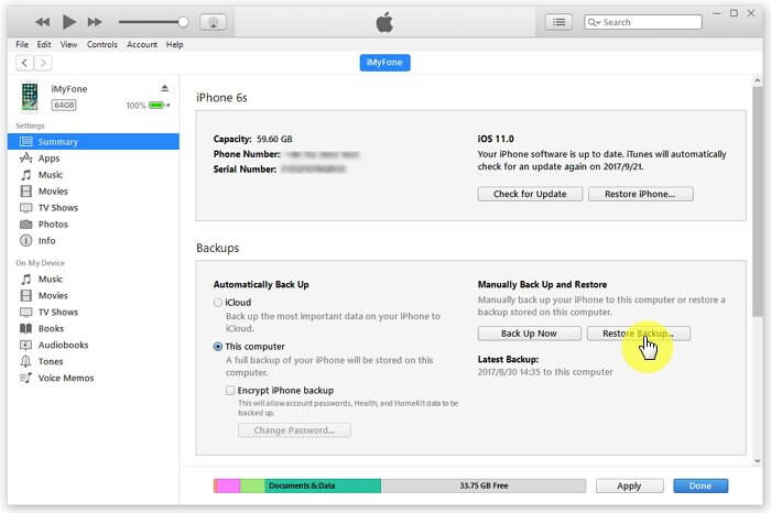 itunes backup