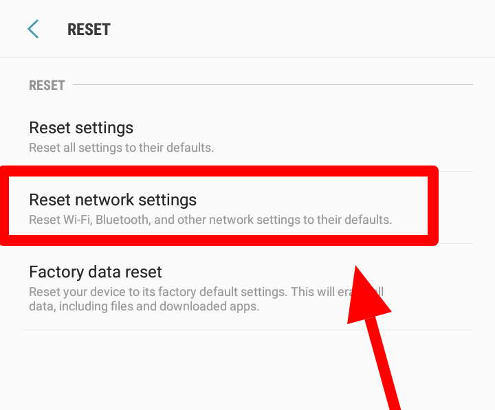 reset network settings