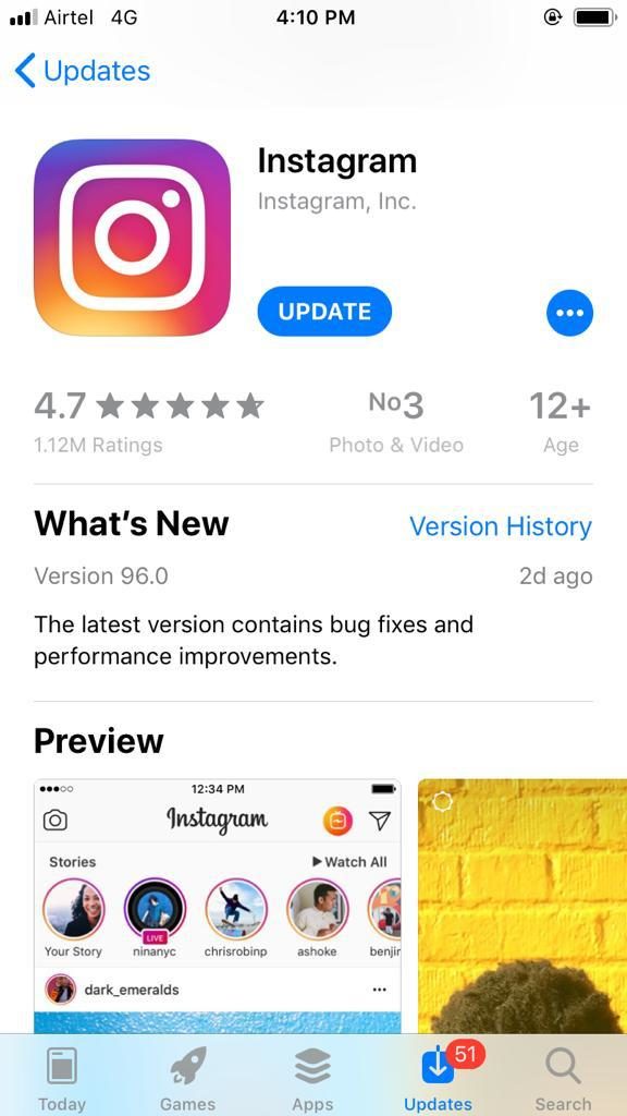 update Instagram