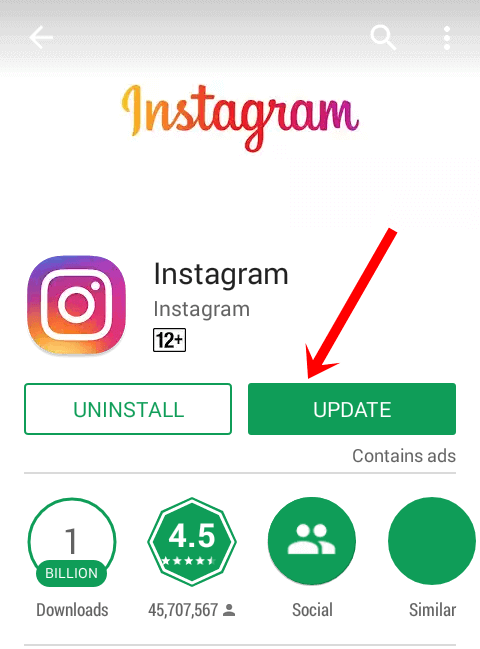 Update instagram