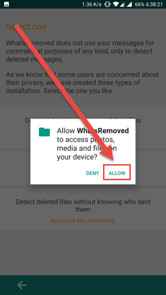 allow access to the notifications
