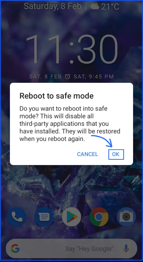 reboot in safe mode