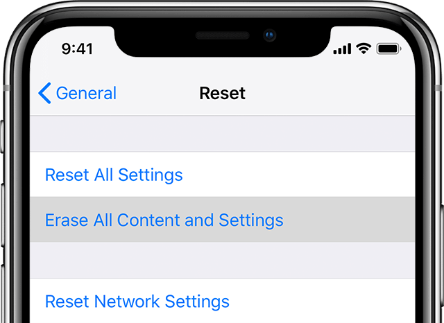 reset all settings