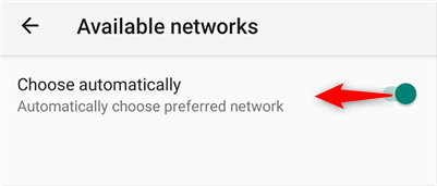choose network manually