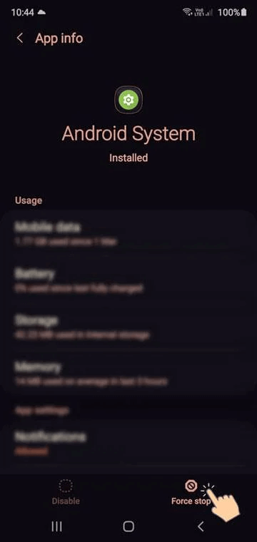 force stop android os