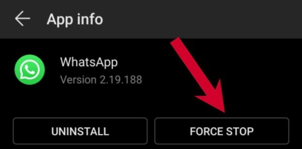 Force stop Whatsapp