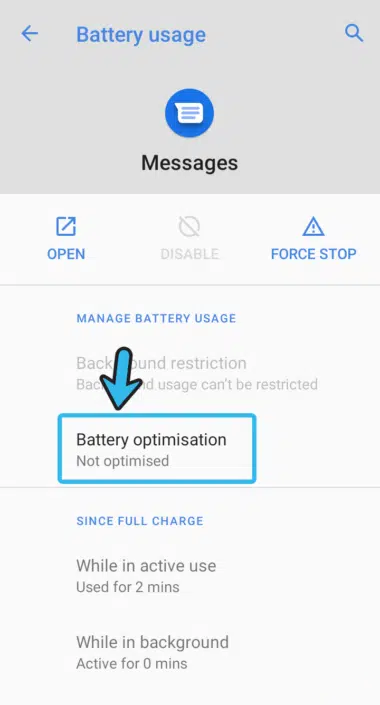 battery optimization messages1