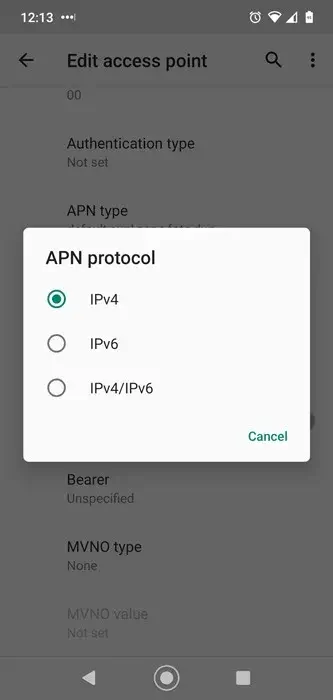 change apn protocol