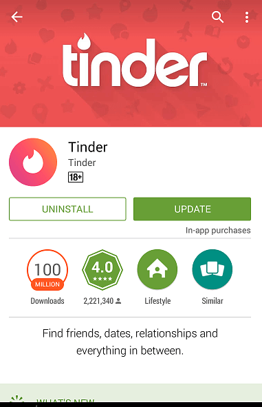 Tinder not on play store