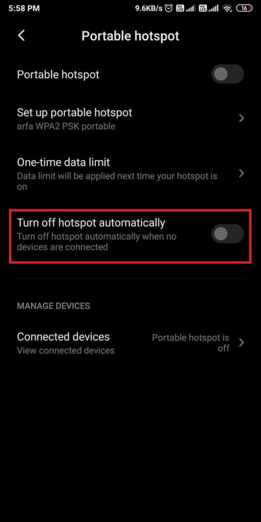 Turn-off-hotspot-automatically