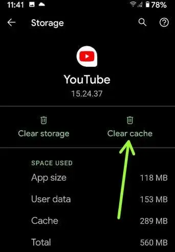 clear youtube cache
