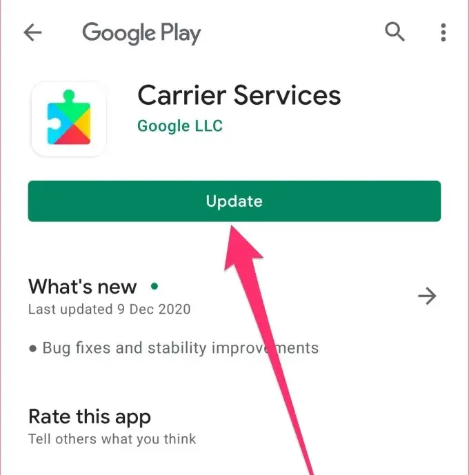 update carrier service app