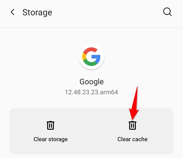 clear Google app cache