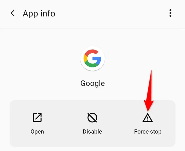 force stop Google app