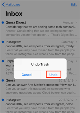 recover iphone mail using undo feature1