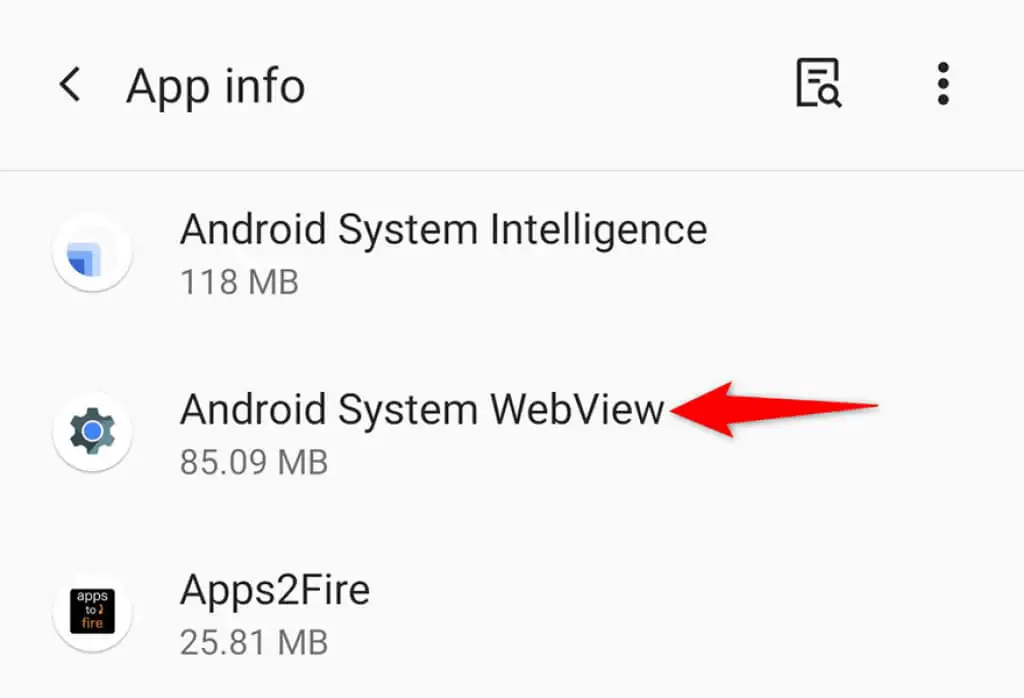uninstall android system webview