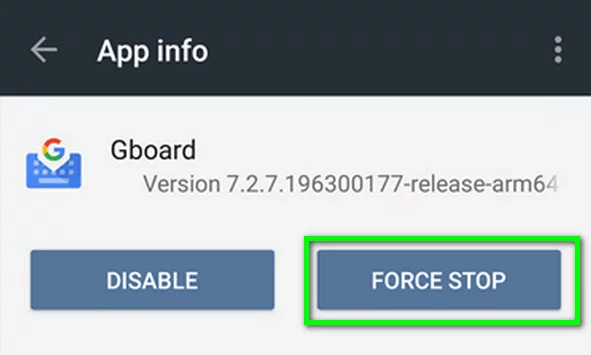 Force stop gboard