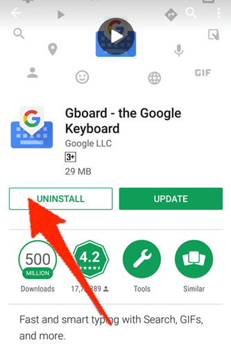 uninstall-gboard