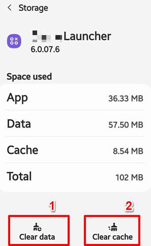 clear data of launcher app