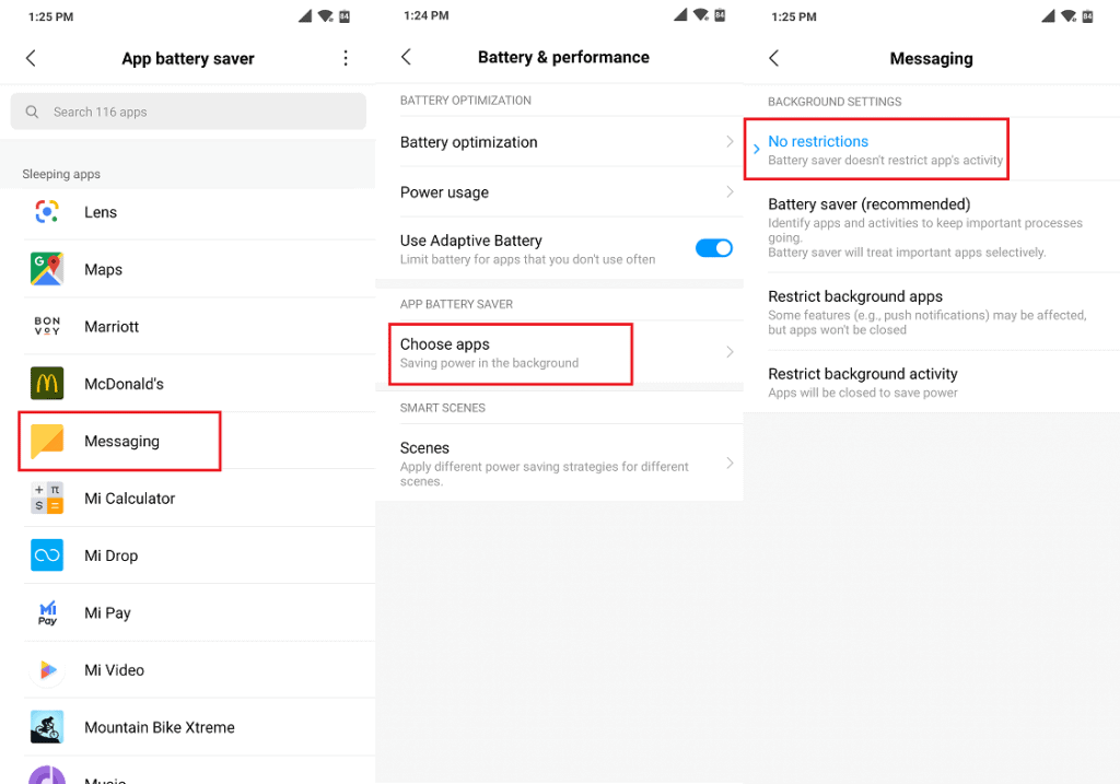 disable battery optimization