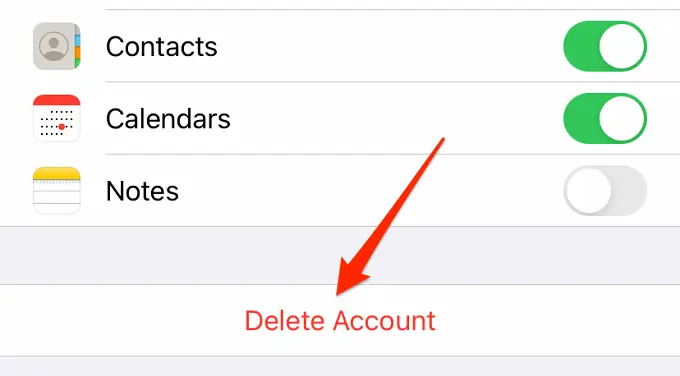 delete account iphone
