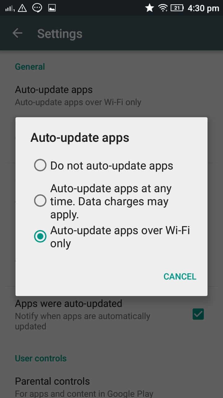 turn off auto update