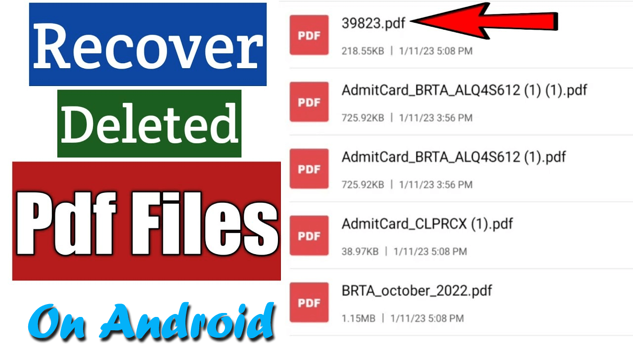 Recover Deleted PDF Files On Android